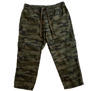 Sanctuary x Anthropologie Discoverer Linen Camouflage Drawstring Pants, Petite S
